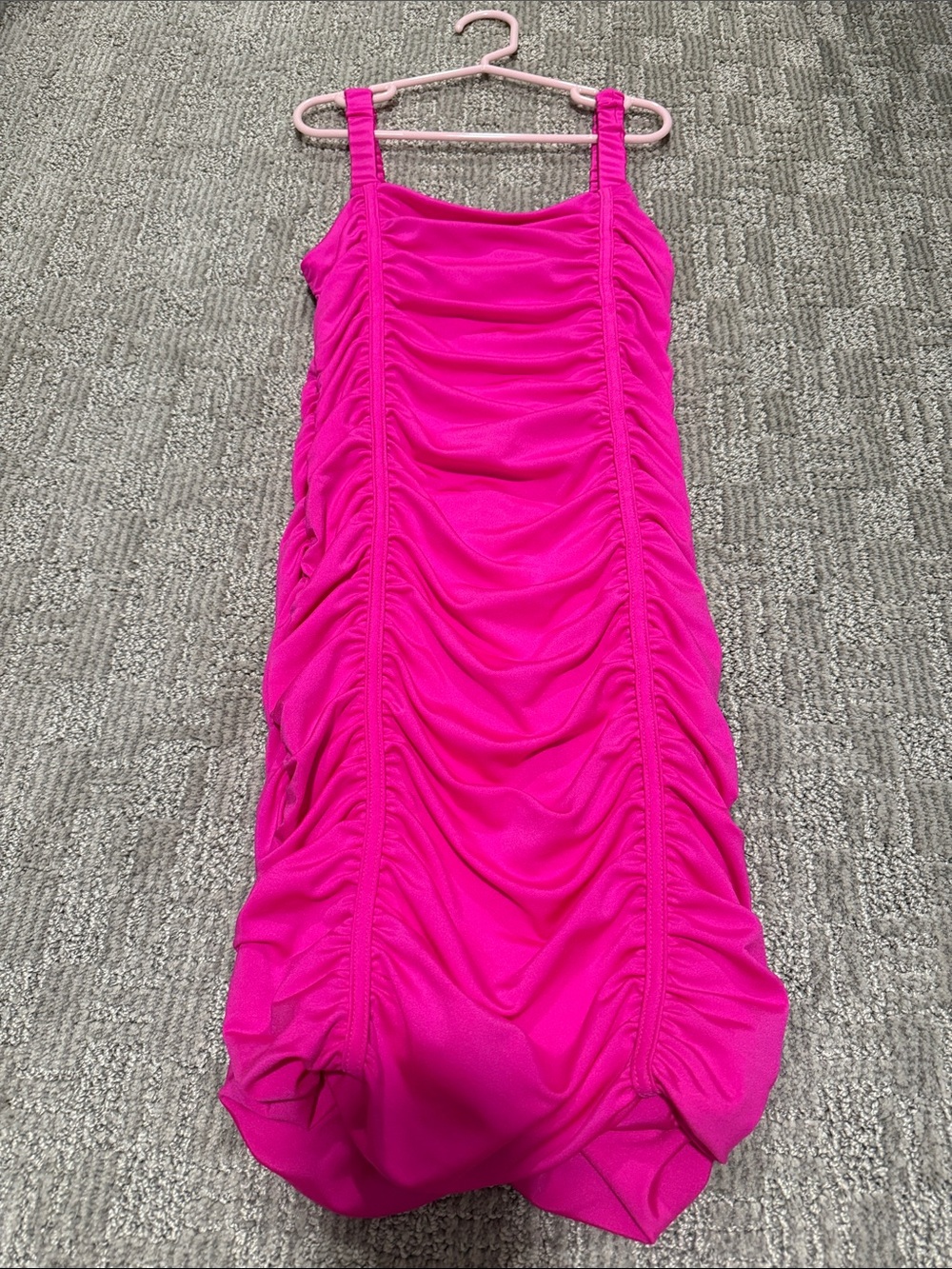 Bright Hot Pink Ruched Tank Dress, KatieJ NYC size XL girls